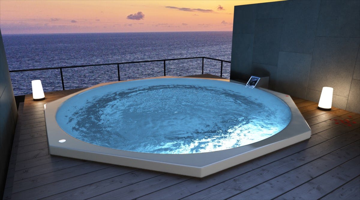 和風モダンな露天風呂に 八角形の大型浴槽の使用例 浴槽試作販売 Com 和風モダンな露天風呂に 八角形の大型浴槽の使用例 浴槽試作販売 Com